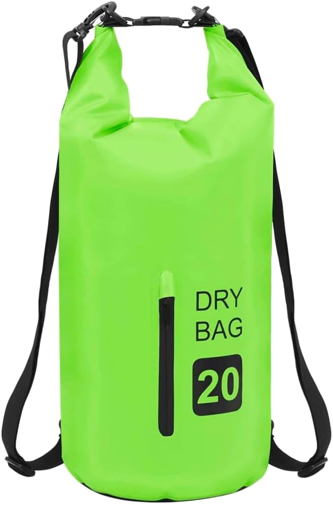 SKM Dry Bag with Zipper Green 5.3 gal PVCGreen (Weight 1.19KG)