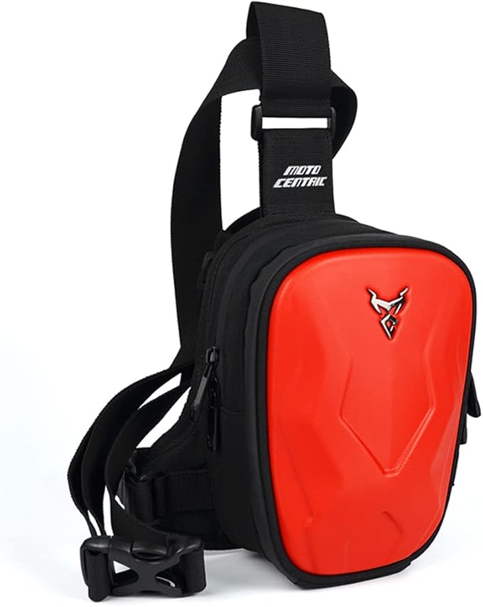 Hebetag Motorcycle Drop Leg Bag Oxford Waist Pack for Men Women Bum Hip Fanny Belt Purse Pocket Outdoor Travel Sports Hiking Bike Riding Cycling Thigh Pouch Red