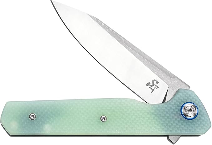Sitivien ST135 Folding KnifeD2 Steel Blade G10 Handle Outdoor EDC Knife for Hunting Fishing Camping(Jade)