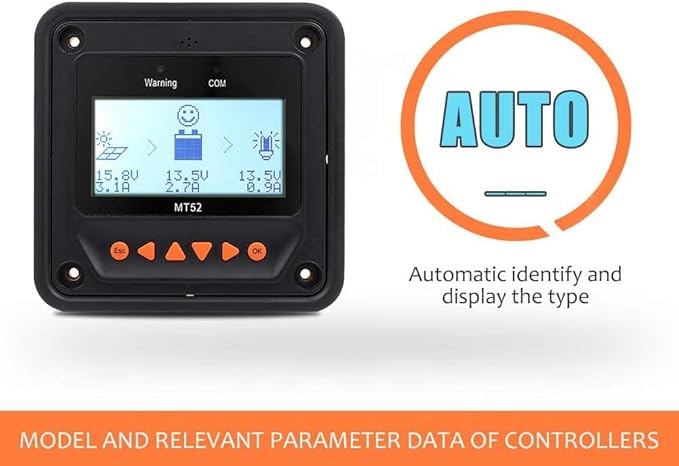 EPEVER MT-52 Remote Meter MT-52 Solar Controller LCD Display Remote Meter Fit for TracerAN BN TRIRON Series Solar Panel Battery Regulator