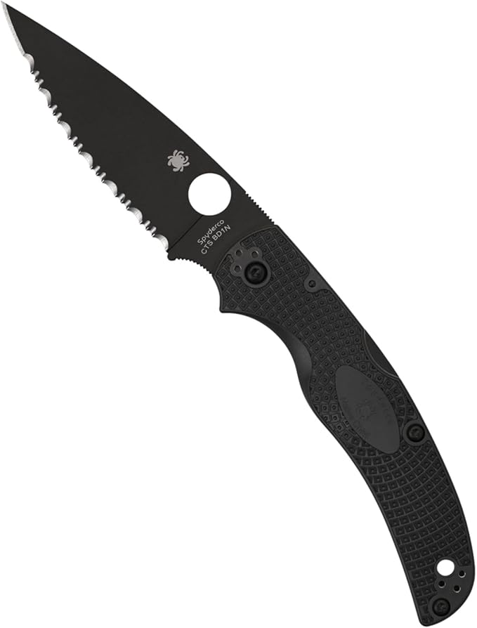Spyderco Native Chief Lightweight Folding Pocket Knife with 4 CTS BD1N Steel Blade and FRN Handle - EDC Knife for Men and Women Perfect for Hunting Tactical Camping - SpyderEdge - C244SBBK