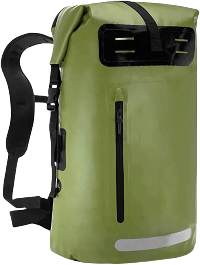 Generic Outdoor PVC Waterproof Dry Backpack Water Floating Bag Roll Top Sack Dry Backpack Waterproof Surfing Swimming Kayaking (Green55L)
