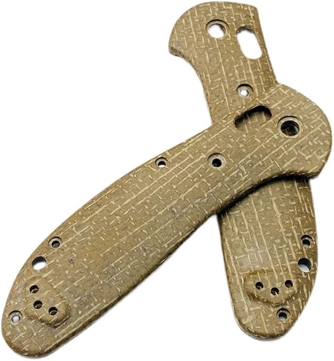 1 Pair Scale Handle Fits for Griptilian 551 Micarta Knife Handle Patch with 3 Sets Screws DIY Replacement(Brown)