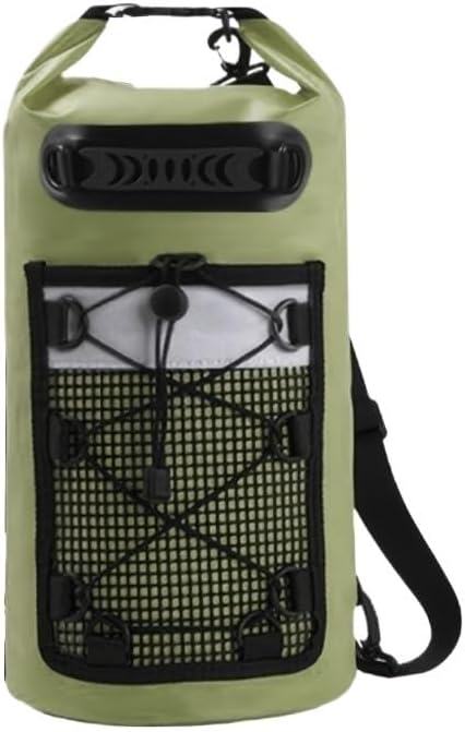 Swimming PVC Pack Dry Bag Backpack for Women Men 10L 20L Waterproof Shoulder Kayak Trekking Drifting Rafting Surfing Boating Bag(Green10L)