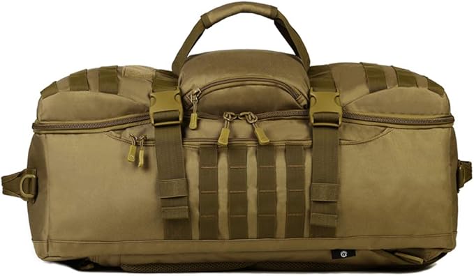 UNISTRENGH Outdoor 60L Tactical MOLLE Backpack Military Waterproof Hunting Mountain Sports Luggage Outdoor Assault Travel Bag (Brown)