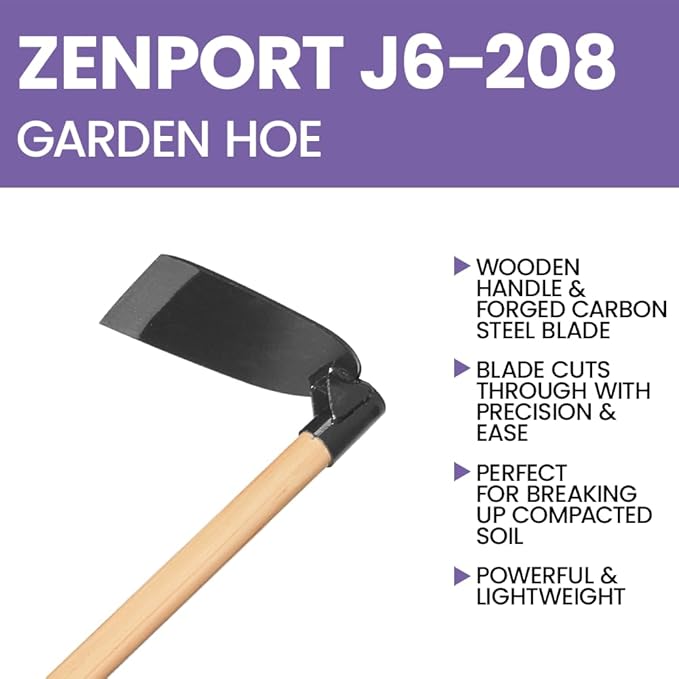 Zenport Hoe J6-208 with 53-Inch Wood Handle Steel