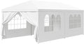 HomGarden 10'x20' Outdoor Canopy Tent Camping Gazebo Storage Shelter Pavilion Cater for Party Wedding Events BBQ w/4 Removable Enclosure Sidewalls &amp 2 Zippered Doorways
