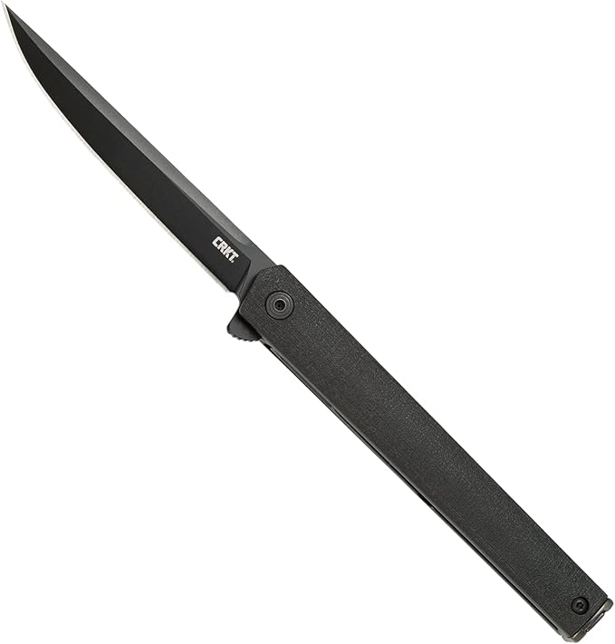 CRKT CEO Everyday Carry EDC Pocket Folding Knife with Liner Lock: AUS 8 Plain Edge Blade Glass-Reinforced Nylon Handle Reversible Pocket Clip 7097K