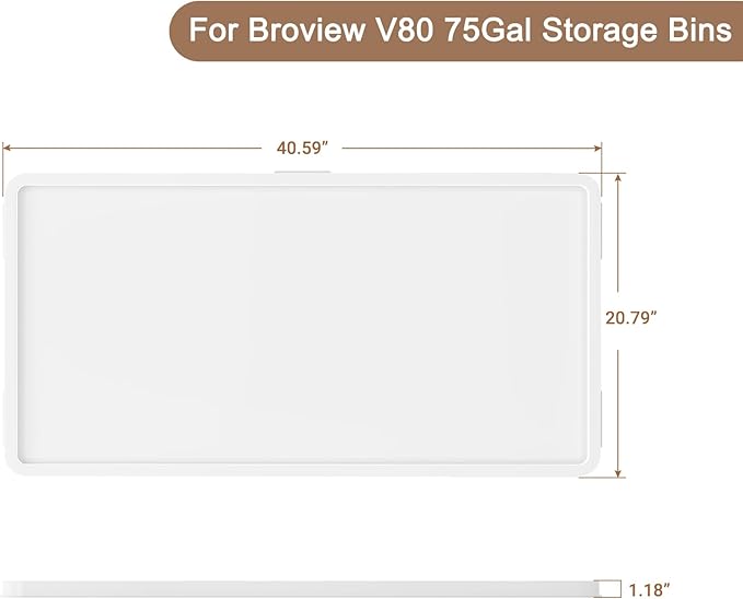 BROVIEW 2 Packs lids for V80 75Gal Storage Bins White