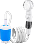 Portables Outdoor Shower with 4000mAh Battery High Flows Regulable Pressures for Camping Hiking Travel and Pet Bathing