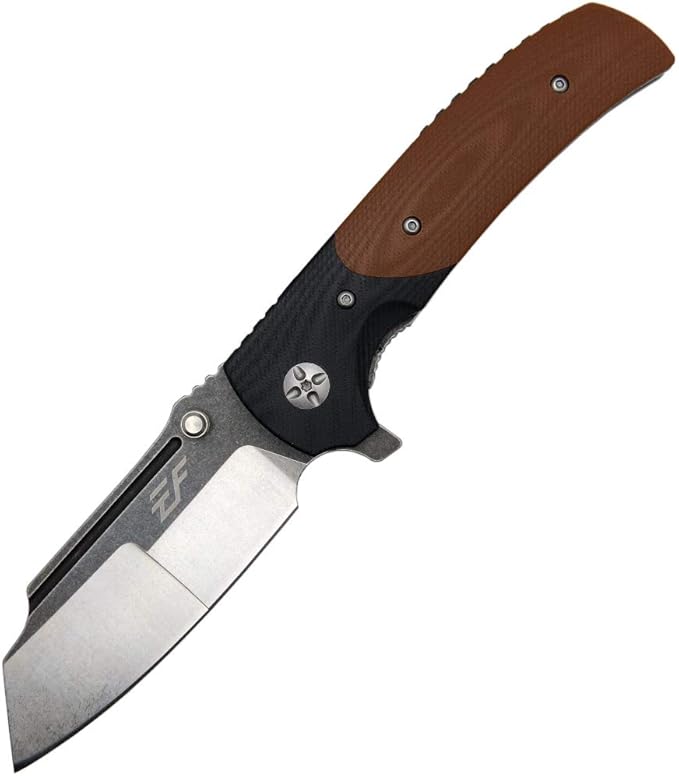 Eafengrow EF69 Pocket EDC Knife with ClipFlipper Folding Knife for Camping Survival and Outdoor Activities Liner Lock. (EF69-brown)