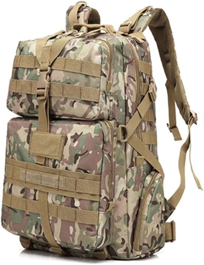 Outdoor Sports Pack Hiking Bag Tactical Rucksack Camo Knapsack Combat Camouflage Tactical 55L 3P Molle Backpack