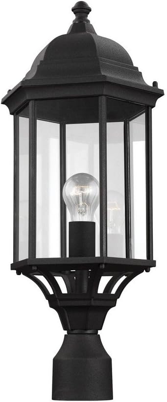 Sea Gull Lighting 8238701-12 Sevier One-Light Outdoor Post Lantern Black