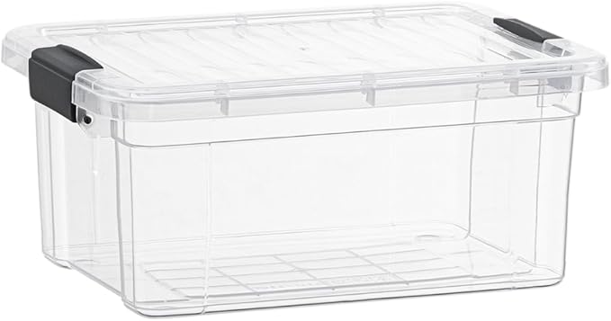Superio Clear Storage Box with Lid 36 Quart Plastic Container Bins for Organizing Stackable Crates BPA Free Non Toxic Odor Free Organizers for Home Office School and Dorm