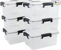 6-Pack 12 Quart Clear Storage Latching Box Plastic Latch Box with Lid