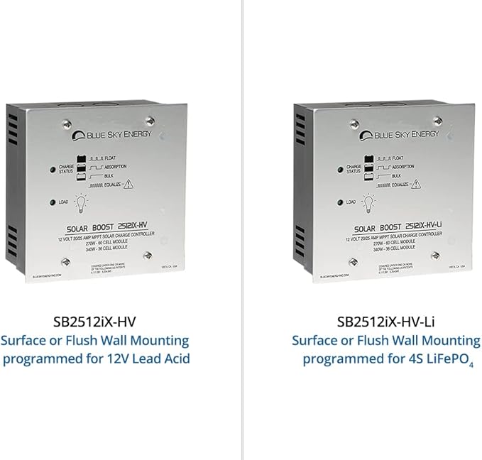 Solar Boost SB2512iX-HV-Li 25A MPPT Solar Charge Controller for 4S LiFePO4 Batteries. Auxiliary Output for Dual Battery Charge or 25A LVD Load Output