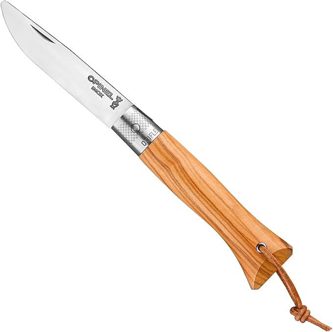 OPINEL NEO6 Folding Non-Locking Pocket Knife OPIFLEX Intuitive Design EDC Folder Wood Handles 2.75 in. Blade (Olive)
