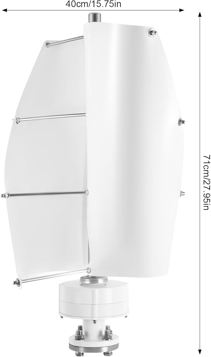 100W Vertical Axis Wind Turbine Generator Permanent Magnet Generator with Intelligent Controller Low Noise Helical Design Windmill for Home Boats Street Lighting