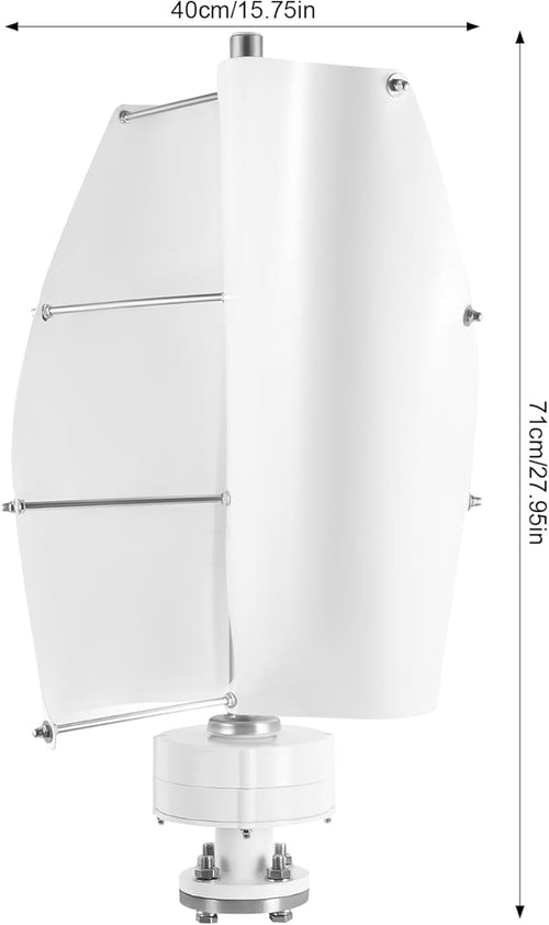 100W Vertical Axis Wind Turbine Generator Permanent Magnet Generator with Intelligent Controller Low Noise Helical Design Windmill for Home Boats Street Lighting