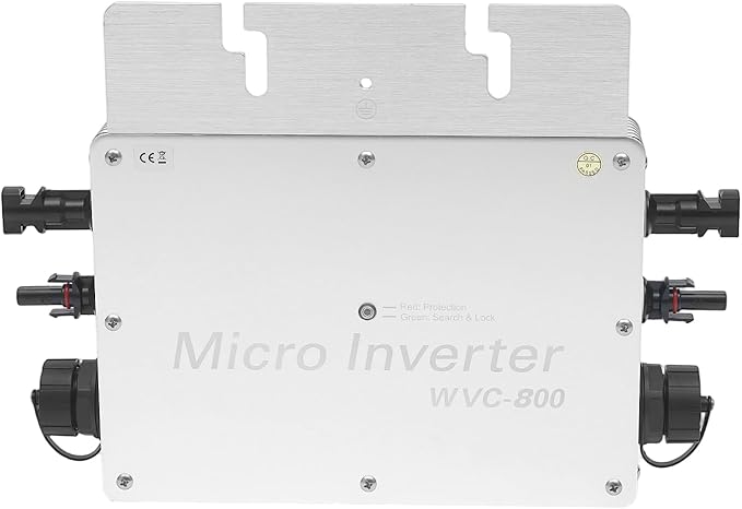 800W Solar Micro Inverter Grid Tie Solar Inverter with MPPT Technology Pure Sine Wave Inverters DC 22-50V Input AC 110V/120V Output for 36V Solar Panel LCD Display 12.6 x 3.54 x 8.66 in