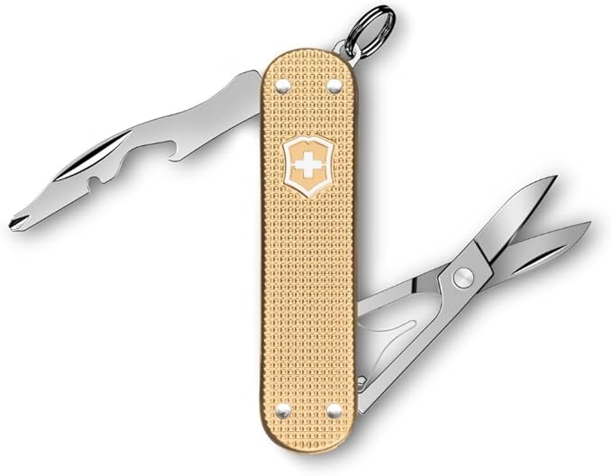 Victorinox Companion Slim Alox Pocket Tool 5 Functions Small with Scissors and Screwdriver Swiss Made - Gold
