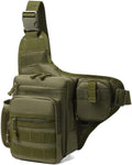 Camping Climbing Bag Chest Pouch For Men Cycling Hiking Travel Outdoor Sport Tactical Crossbody Molle Fishing Waist Fanny Pack(Army Green)