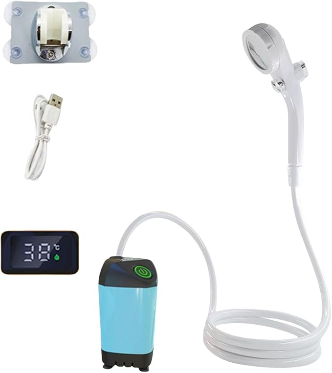 Battery Travel Shower Set Portables Camping Shower Outdoor Showerhead Sprayers for Hiking and Bus Washes