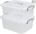 2 Packs Storage Bin with Lid 8 Liter Plastic Box Set