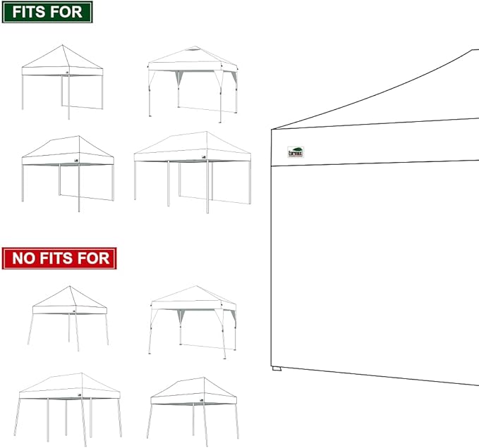 Eurmax USA 10x20 Pop Up Canopy SunWall-UV Protection for TentsBlocks Sunlight&ampWindWater Resistant Side Wall OnlyEasy Hook &amp Loop InstallationFit for 20FT Straight Leg Shelters&ampGazeboB