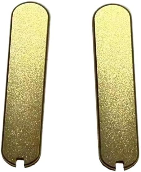 1 Pair CNC Aluminum Alloy Scales Fits for 65MM Custom Blank Handle Patch DIY Replacement in Gold