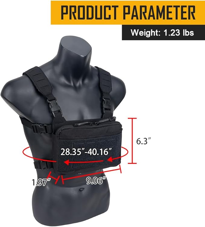 IDOGEAR Tactical Chest Bag with Insert 5.56/7.62 Mag Pouch Recon Kit Kangaroo Chest Bag Utility Laser-cut MOLLE Admin Pouch