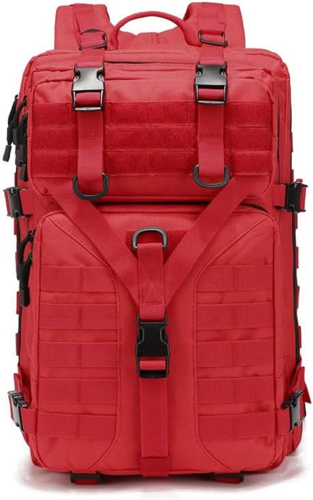 Outdoor Sports Pack Hiking Bag Rucksack Knapsack Combat Camouflage Tactical Backpack - Red