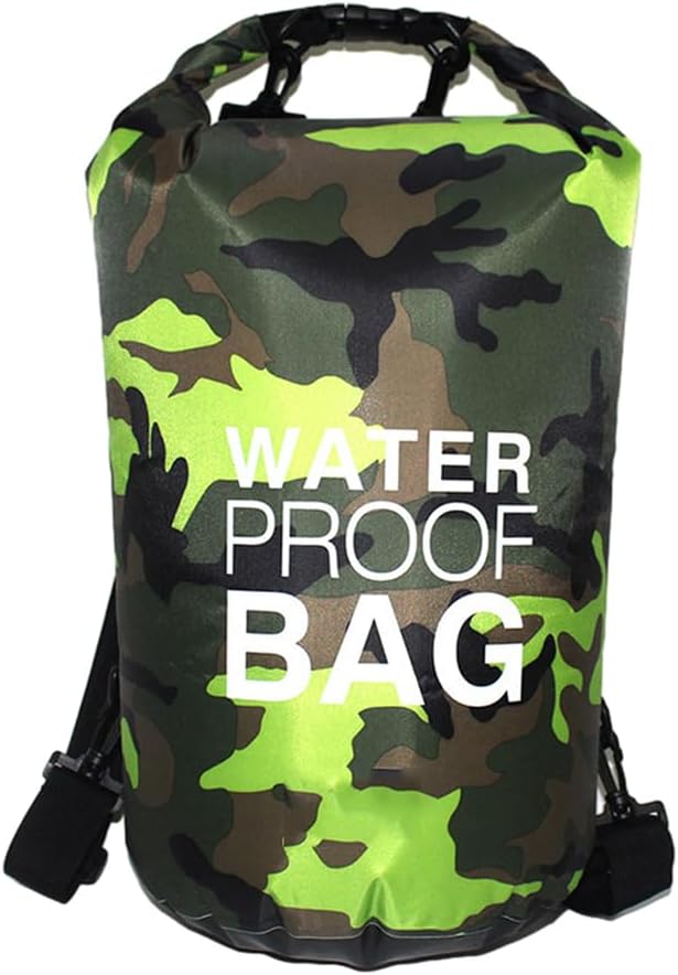 CANDeal Camouflage Waterproof Dry BagLightweight Roll Top Dry Storage Backpack for Kayaking Beach Rafting Boating Hiking Snowboarding Swimming Camping and Fishing