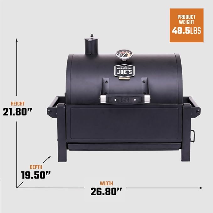 Oklahoma Joe's Rambler Portable Charcoal Grill with 218 sq. in. Cooking Area in Black
