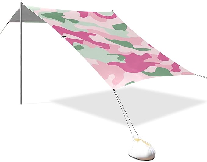 Mint Green Beach Tent &amp Canopy UPF50 Water-Resistant Large Sun Shelter with Carrying Bag for Camping Picnics Backyard