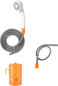 Abaodam 1Set Shower with Lighting Outdoor Camping Shower Rechargeable Battery Powered Compact Design for for Beach and Hiking Adventures Orange