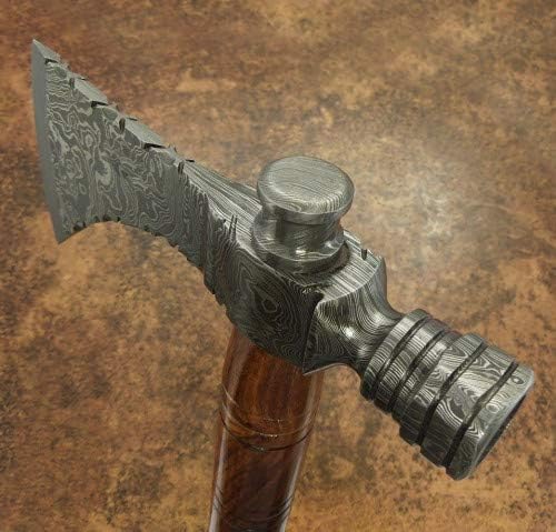 Axe Damascus Steel 22 Rose Wood Handle Axe/Hand Forged Woodsman Axe