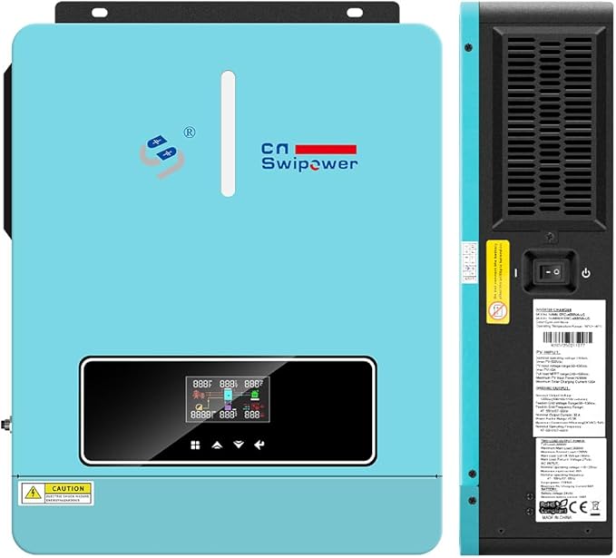 Xijia 3600W Hybrid Solar Inverter24VDC to 120VAC Power Converter with 120A MPPT Solar Charging ControllerBattery-Less Operation Pure Sine Wave Inverter for Home RVs and Off-Grid Cabin