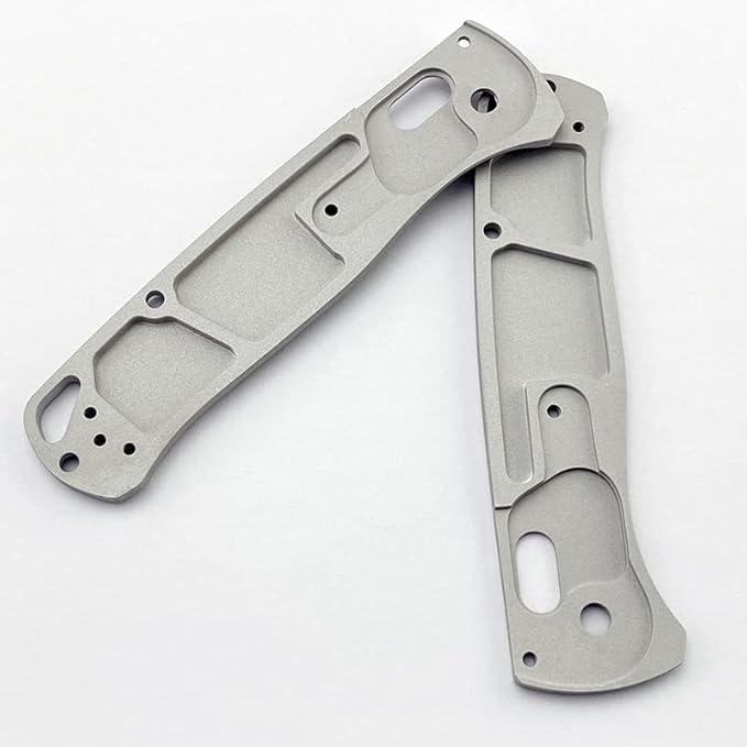 1 Pair Custom Aluminum Alloy Scales Fits for Bugout 535 Non Slip Handle Patch DIY Accessory(Gray)
