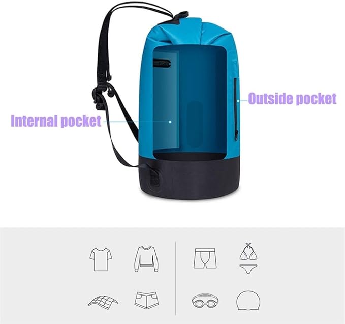Outdoors Waterproof Dry Bag Floating Waterproof Bag with Multi-Pocket Floating Lightweight Dry Bag for Kayaking (Color : Yellow)