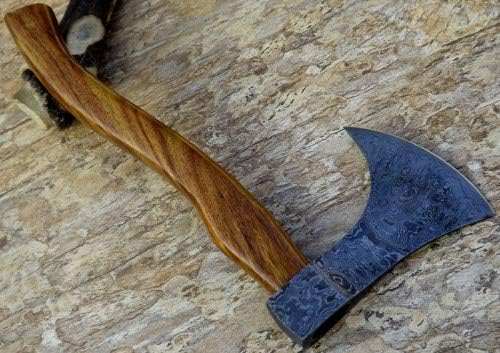 Axe Damascus Steel 15 Rose Wood Handle Axe/Hand Forged Woodsman Axe