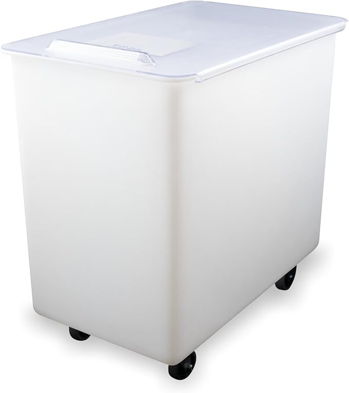 Carlisle FoodService Products BIN4402 Portable Ingredient / Food Storage Bin with Sliding Lid 44 Gallon White