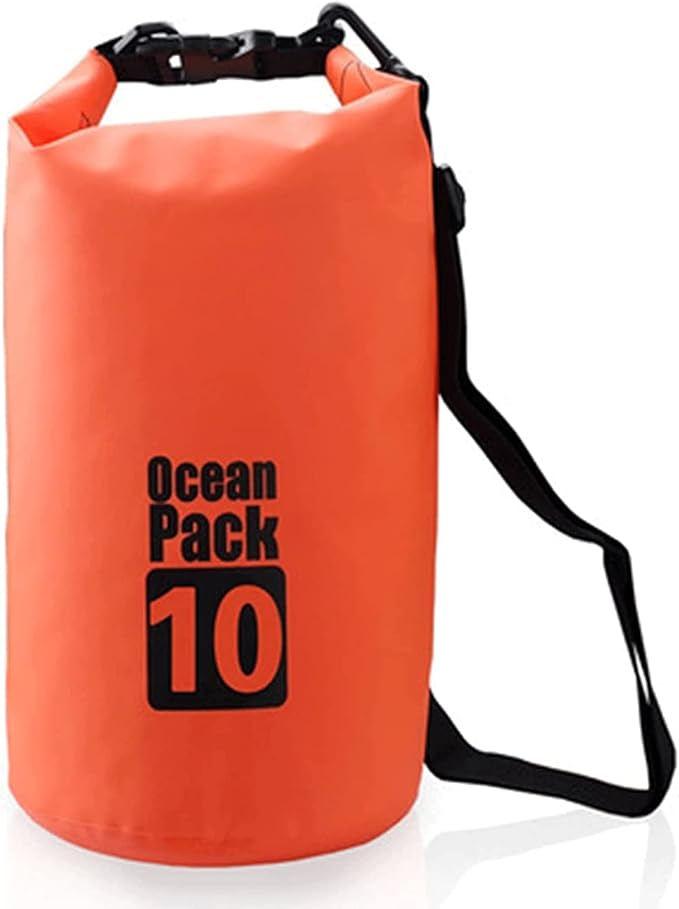 Waterproof Dry Bags Floating Backpack 10L Roll Top Kayak Gear Small Boat Drybag Wet Dry Float Sack for Swimming (Color : Orange)