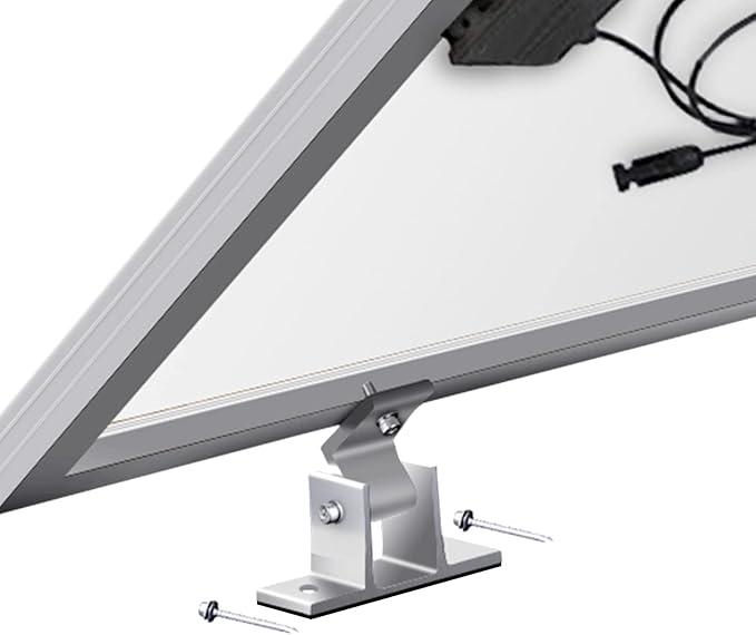 Adjustable Solar Panel Tilt Mount Brackets - Aluminum Alloy Mounting Brackets Support to 100 150 200 300 Watt Solar Panel for RV Trailer Boat Yacht Roof Wall and Off-Grid(2 Sets-4 PCS)