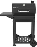 Nexgrill 22 Barrel Charcoal Grill with Side Shelf 550 SQ In Cooking Space Adjustable Chimney Air Dampers Temperature Gauge Warming Rack Smoker Grill for Camping Picnics and More - 810-0025