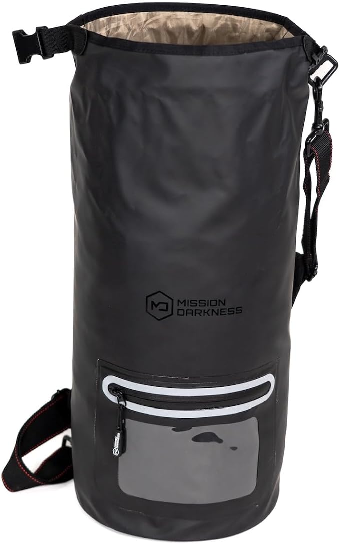 Mission Darkness Dry Shield Faraday Tote 15L // Waterproof Dry Bag for Electronic Device Security &amp Transport // Signal Blocking Anti-Tracking EMP &amp CME Shield Data Privacy for Mobile Devic