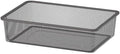 Dark Gray Mesh Storage Box – 16.5x11.75x3.875 inches – Slim Organizer for Drawers Shelves &amp Small Spaces