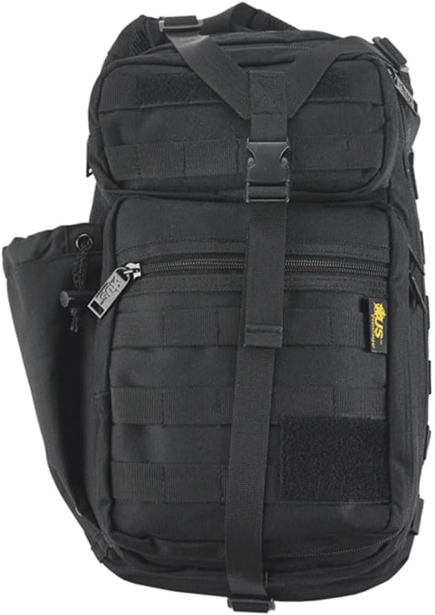 US PeaceKeeper Products P20320 - Stryker Sling Pack - Heavy Duty Water Resistant Fabric - Padded Sling - Comfortable Carry - Concealed Compartment - Black
