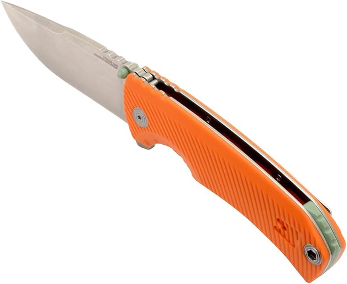 SOG Tellus FLK Daily Outdoor Full-Sized Frame Lock Folding Knives | GRN Handle | CRYO 440C Stainless Steel Blade | Reversible Pocket Clip
