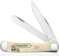 Case XX WR POCKET KNIFE CARPENTER SMOOTH NATURAL BONE TRAPPER 4 1/8 INCHES CLOSED ITEM #9144586